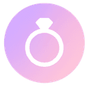 Wedding ring icon for wedding events and ceremonies